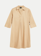 s.Oliver BLACK LABEL Hemdblusenkleid aus Popeline 8411-BROWN bei Robert Ley
