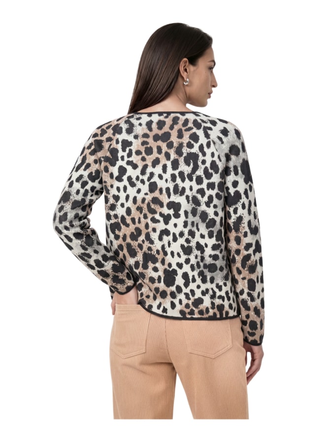 Monari Pullover mit Leo-Jacquard-Muster bei Robert Ley