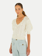 Farm Rio 3D-Schmetterlings-Strickoberteil Richelieu off-white bei Robert Ley