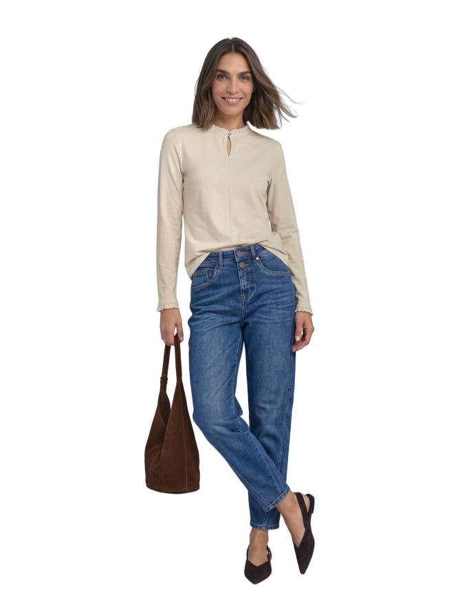 Street One Basic Langarmshirt mit Rüschen bei Robert Ley