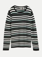Tom Tailor Casual Strickpullover mit Streifenmuster 41161-dusty green black stripe bei Robert Ley