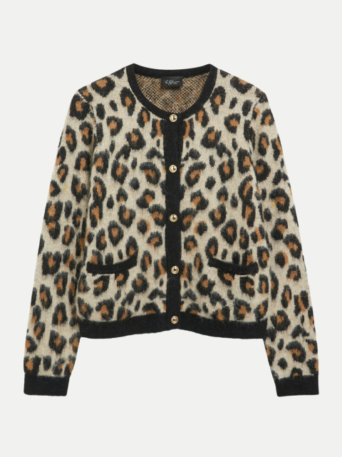 s.Oliver BLACK LABEL Strickjacke im Leo-Muster bei Robert Ley