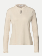 Street One Basic Langarmshirt mit Rüschen 17931-pure beige bei Robert Ley