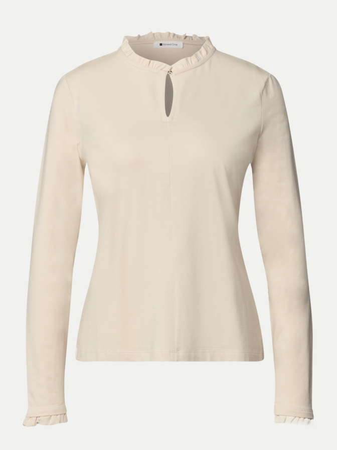 Street One Basic Langarmshirt mit Rüschen bei Robert Ley