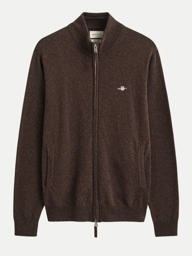 Gant Strickjacke aus Lambswool mit Reißverschluss bei Robert Ley