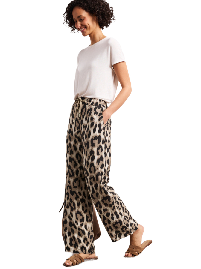 Street One Wide- Leg Hose mit Leo-Print bei Robert Ley