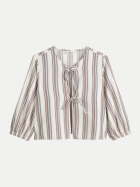 Marc O'Polo DENIM Gestreifte Blusenjacke 1257-Offwhite_Multi_01 bei Robert Ley