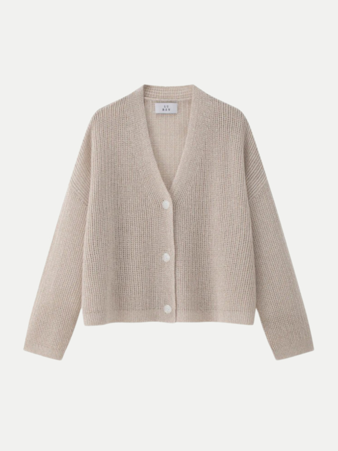 LU REN Strickjacke Hanashobu aus Leinen-Kaschmir-Mix bei Robert Ley