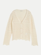 Tom Tailor Denim Strickjacke mit Lochmuster 10330-Dove White bei Robert Ley