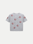 Dorothee Schumacher Pullover BLOOMING STATEMENTS 096-grey blooming bordeaux bei Robert Ley