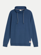 Tom Tailor Casual Longsleeve mit Schalkragen 10318-Dark Duck Blue bei Robert Ley