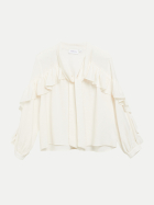 Comma Bluse mit Rüschendetails 0401-WHITE bei Robert Ley