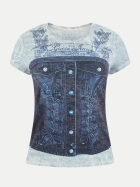 Guess T-Shirt Denim F73J smart blue multi bei Robert Ley