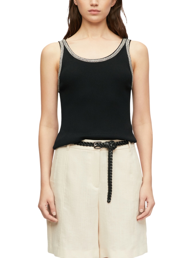 Comma Stricktop mit Kontrastdetail bei Robert Ley