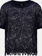 Monari Pullover mit Spitzenmuster 755-marine bei Robert Ley