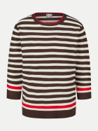 Rabe Moden Pullover mir Streifenmuster 7694-MOKKA bei Robert Ley