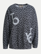 Smith & Soul Sweatshirt im Leo-Look mit Statement-Print 1804-ANTHRACITE PRINT bei Robert Ley