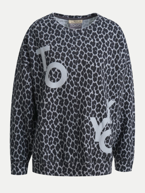 Smith & Soul Sweatshirt im Leo-Look mit Statement-Print bei Robert Ley