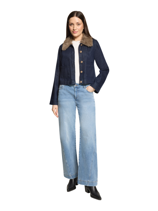 Cartoon - Daydream Jeansjacke mit Fake-Fur Kragen bei Robert Ley