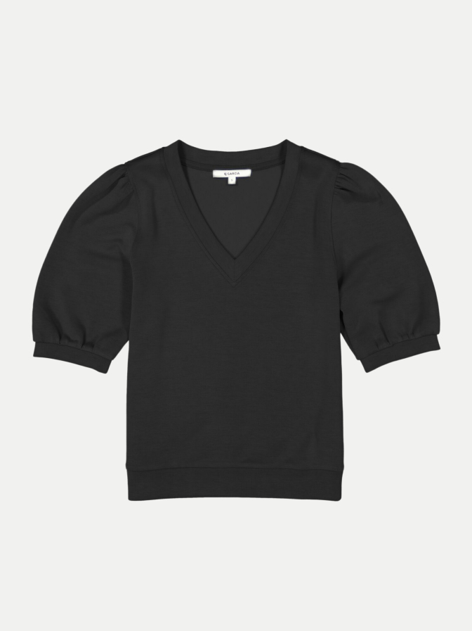 Garcia Kurzarm-Sweatshirt mit Ballonärmeln bei Robert Ley