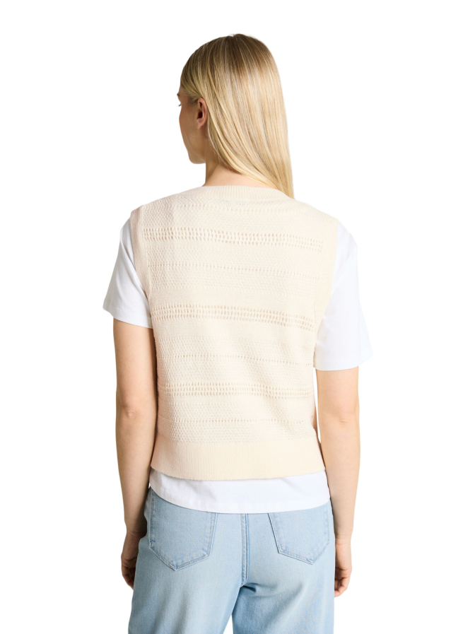 Tom Tailor Denim Strickweste mit Lochmuster bei Robert Ley