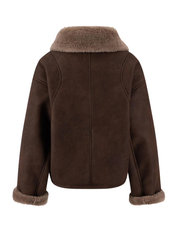 Fynch-Hatton Aviator-Jacke in Wildlederoptik mit Teddykragen bei Robert Ley