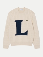 Lacoste Strickpullover mit Zopfmuster un5-naturel clair bei Robert Ley