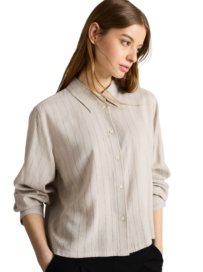 Tom Tailor Denim Boxy- Fit Hemdbluse mit Schleifen-Detail bei Robert Ley