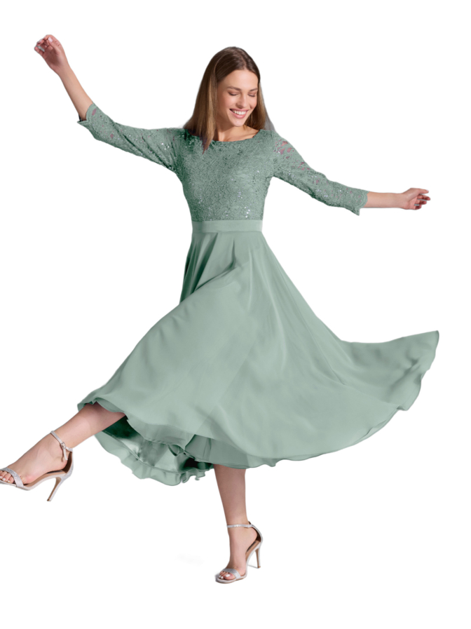 Swing Kleid aus Spitze und Chiffo bei Robert Ley