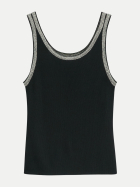 Comma Stricktop mit Kontrastdetail 9999-GREY/BLACK bei Robert Ley