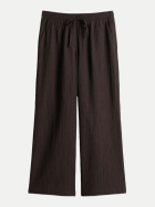 Opus Wide-Leg Hose Marou crinkled 20040-affogato bei Robert Ley
