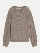 Tom Tailor Casual Langarmshirt mit Allover-Print 41449-brown dot on beige melange bei Robert Ley