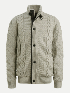 PME Legend Cardigan mit Strickmuster 921-Light Grey Melee bei Robert Ley