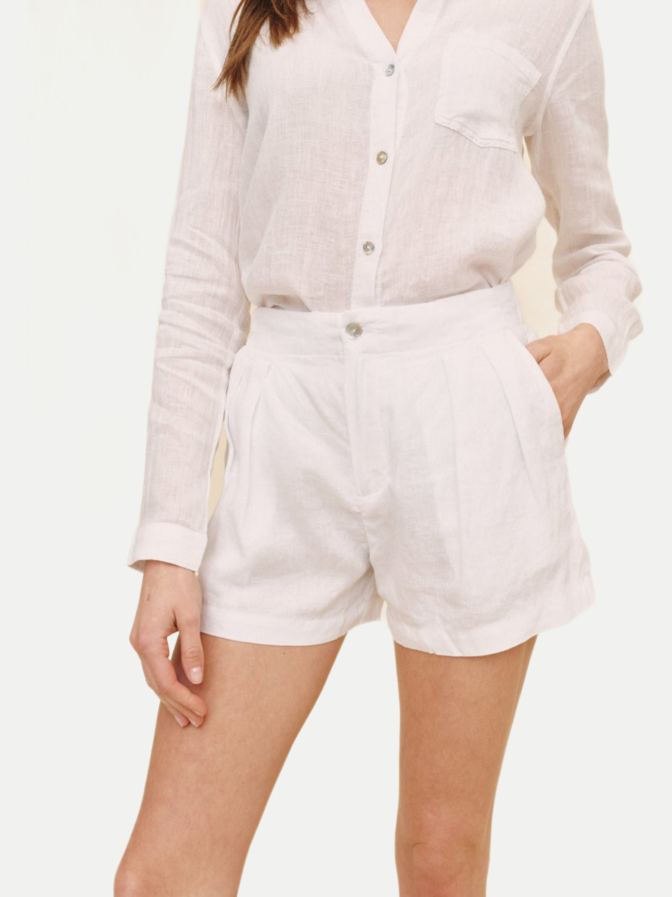 Bella Dahl Leinenshorts mit Doppelbundfalten bei Robert Ley