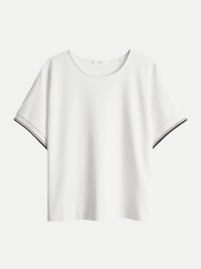 Opus Kurzarmsweatshirt Giprep mit Kontrastbündchen bei Robert Ley