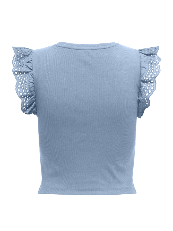 Only T-Shirt mit Lochstickerei am Ärmelsaum bei Robert Ley