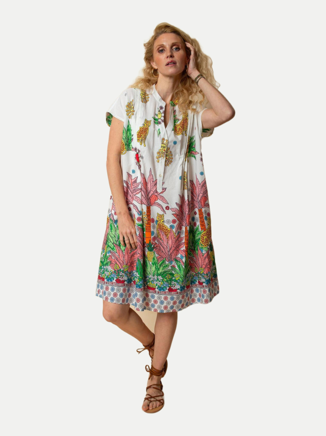 Emily Van Den Bergh Tunika-Kleid mit Allover-Print bei Robert Ley