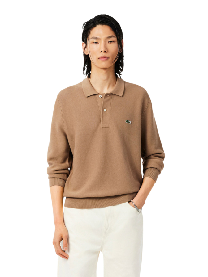 Lacoste Polohemd aus Strick mit langen Ärmeln bei Robert Ley