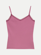 Tom Tailor Denim Top mit Spitzen-Detail 39456-dusty berry bei Robert Ley