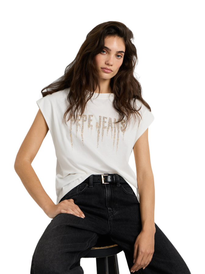 Pepe Jeans T-Shirt CARINA mit Logo-Nieten bei Robert Ley