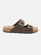 Scholl Schlappe BORA mit 2 Buckles dark brown bei Robert Ley