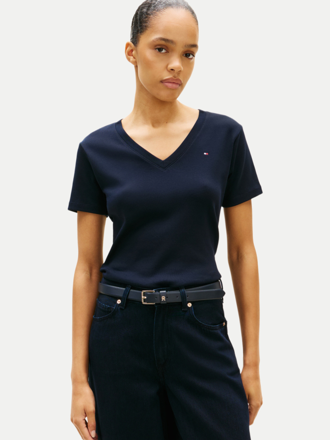 Tommy Hilfiger T-Shirt mit V-Ausschnitt bei Robert Ley