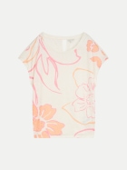 Tom Tailor Casual T-Shirt mit Blumen-Print 10315-Whisper White bei Robert Ley