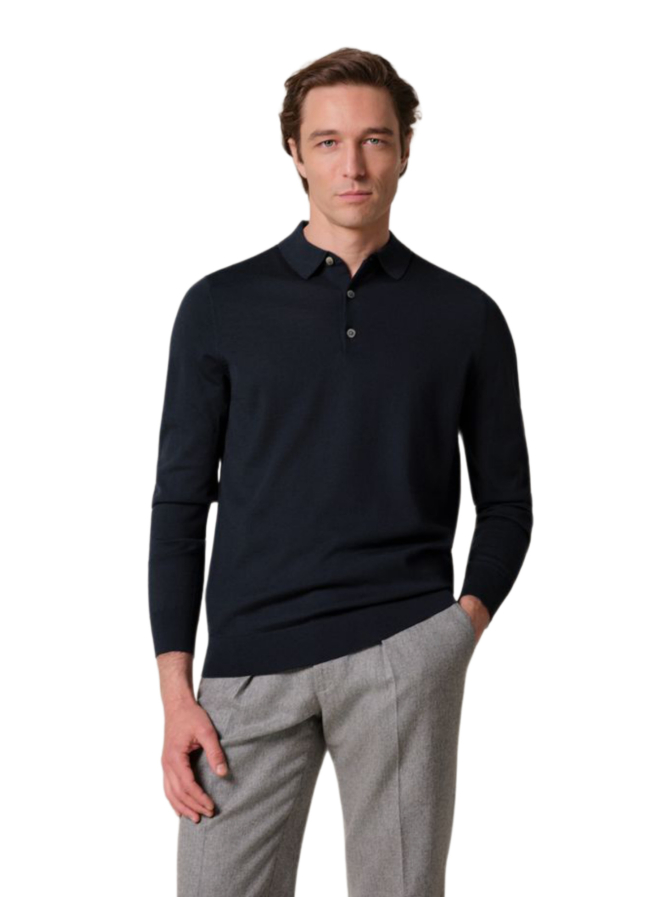 PROFUOMO Pullover mit Polokragen aus Wolle bei Robert Ley
