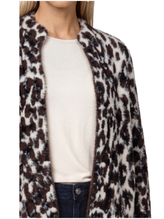Monari Flauschige Leo-Strickjacke bei Robert Ley