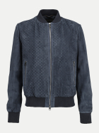 Manzoni 24 Leder-Blouson mit Flechtmuster Blu-Blu bei Robert Ley