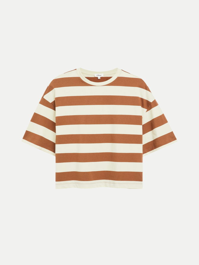 s.Oliver RED LABEL Gestreiftes T-Shirt im Boxy-Fit bei Robert Ley