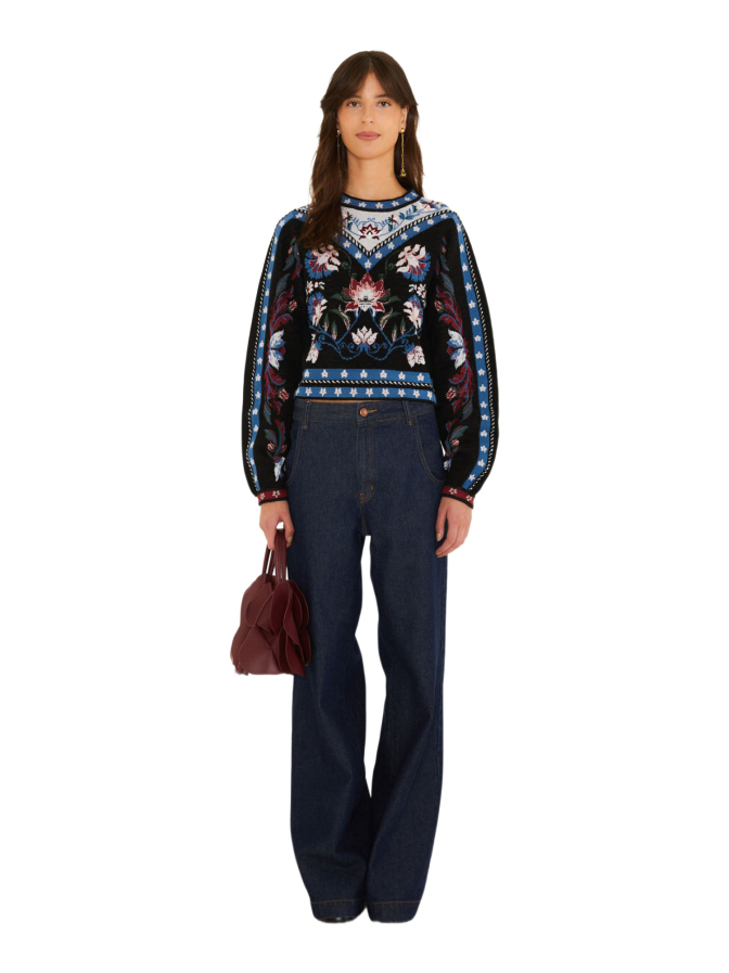 Farm Rio Strickpullover Natalia im Blumendesign bei Robert Ley