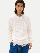 Tommy Jeans Slim-Fit Pullover mit Strick-Muster 0K4-WHITE bei Robert Ley