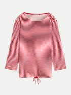 Tom Tailor Casual Langarmshirt mit Knopf-Details 40556-red offwhite regular stripe bei Robert Ley